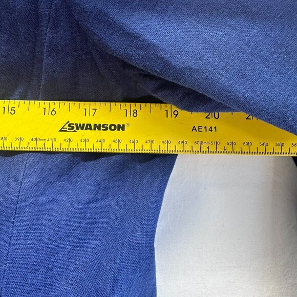 Chadwicks of Boston Women's Linen Blend Navy Blazer Button Closure Size 10 - Picture 10 of 12